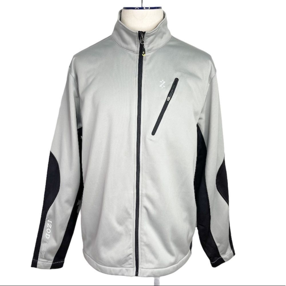 Izod PFX Ratio Mens Gray Jacket Full Zip Size XL High Collar